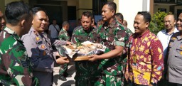 Sinergitas Koramil 0816/01 Sidoarjo dengan Polsekta Sidoarjo dalam HUT Bhayangkara ke-79.