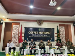Pererat Sinergi Penegakan Hukum, Dandim 0816/Sidoarjo Hadiri Coffee Morning Criminal Justice System di PN Sidoarjo