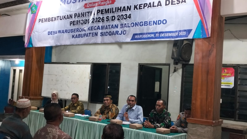 Songsong Pilkades 2026, Danramil Balongbendo Kawal Musdes Waruberon dan Tegaskan Netralitas TNI