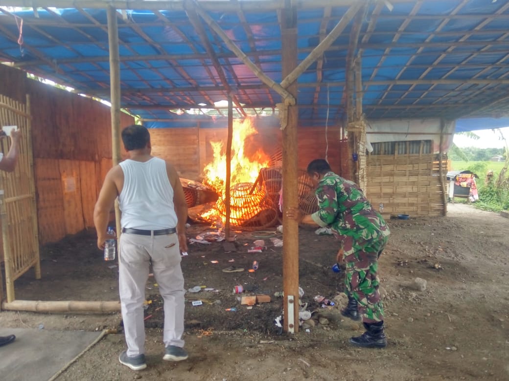 Forkopimka Taman membubarkan lokasi perjudian sabung ayam di Desa Tanjungsa