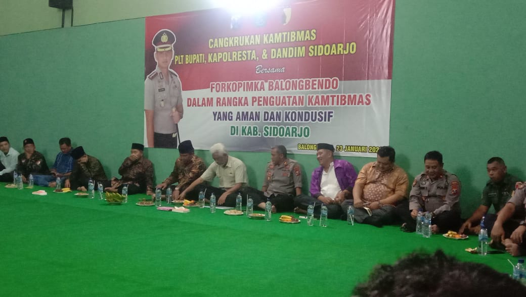 Anggota Koramil 0816/10 Balongbendo ikuti cangkruan Bersama Forkopimka