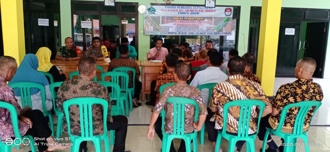 Babinsa Ds. Wangkal Hadiri Penutupan Pendaftaran Pemilihan Bakal Kades
