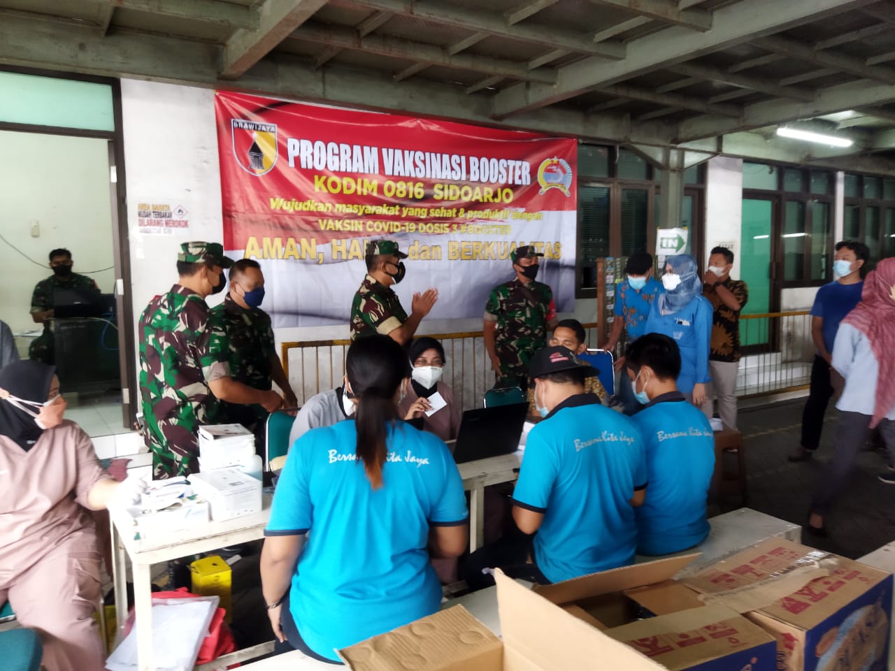 AYOK VAKSIN BOOSTER BERSAMA KODIM 0816/SIDOARJO DI KEC.SUKODONO