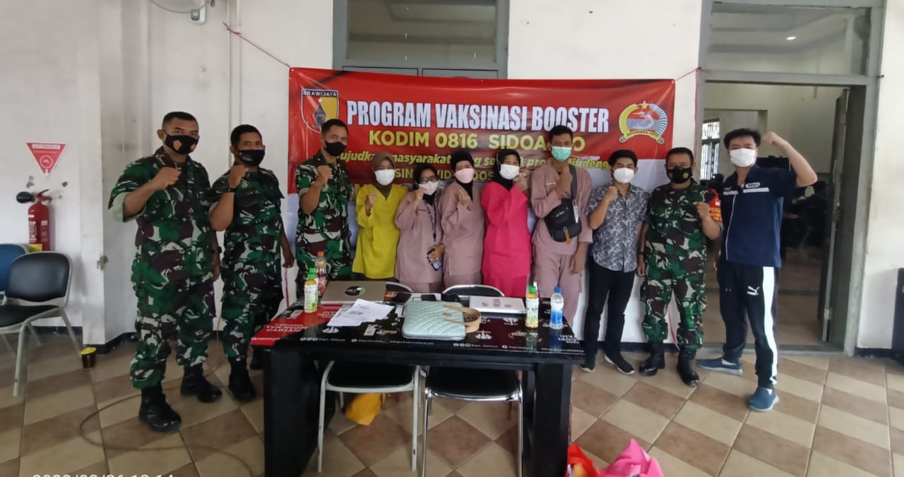 Koramil 0816/06 Tanggulangin Mlaks Serbuan Vaksin Lanjutan Tahap ke 3