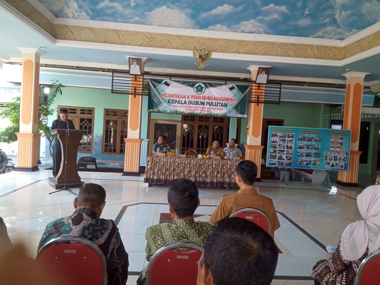 Babinsa Koramil 0816/11 Tarik Hadiri Pelantikan Kepala Dusun Desa Segodobancang