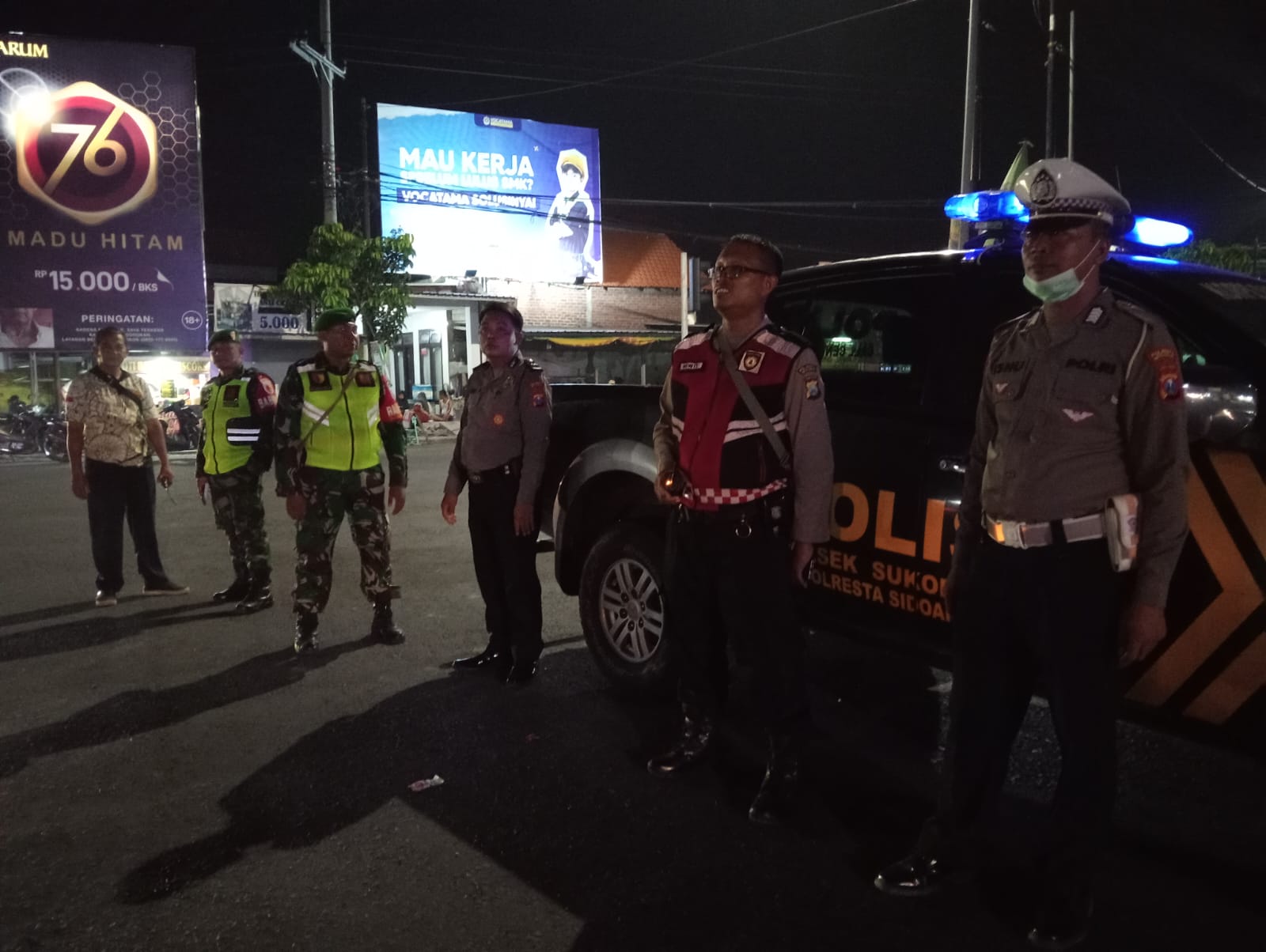 Siap Amankan Nataru 2023, Koramil 0816/15 Sukodono Apel Siaga Dan Patroli Bersama Forkopimka