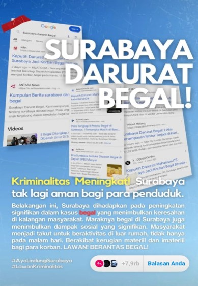 Maraknya kasus Kriminalitas seperti begal, penjambretan di Surabaya