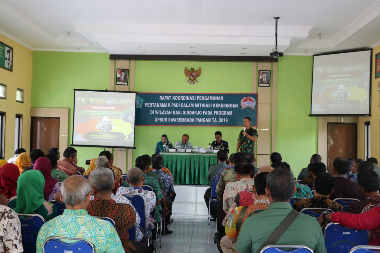 Kodim 0816 Sidoarjo melaksanakan Rakor Keamanan pertanaman padi