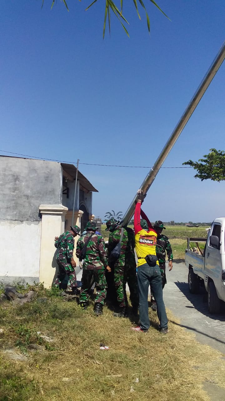 Pemasangan PJU diharapkan keamanan Di Ds. Kupang akan lebih terjamin
