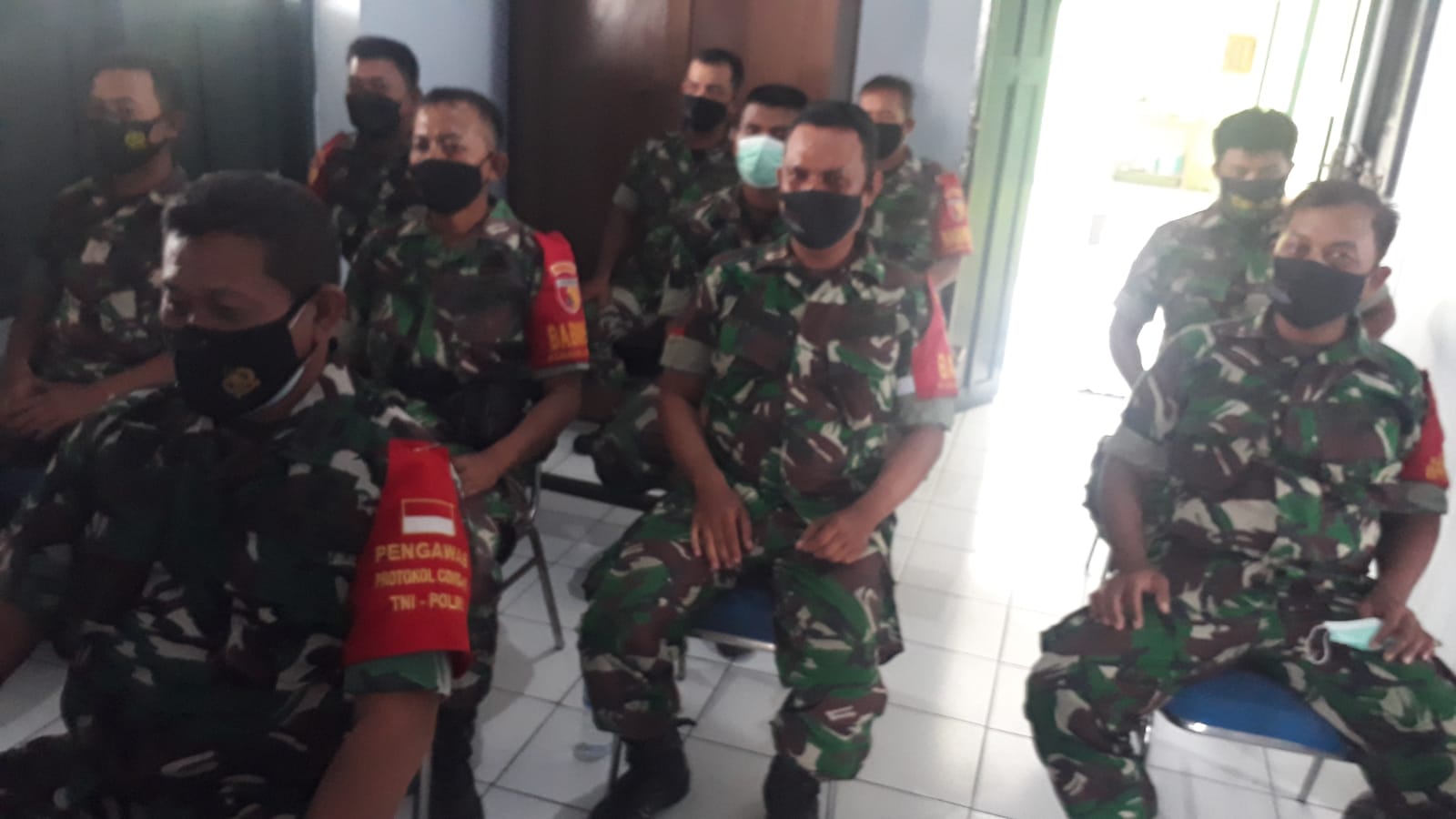 Koramil 0816/05 Tulangan laksanakan Vicon tentang varian baru Omicron