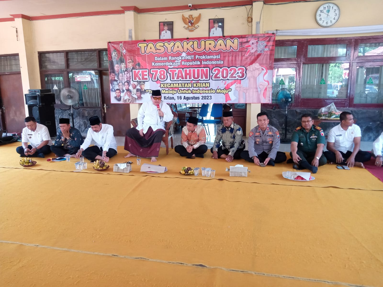 Danramil 0816/09 Krian hadiri Tasyakuran Bersama Kakel/Kades se Kecamatan Krian 