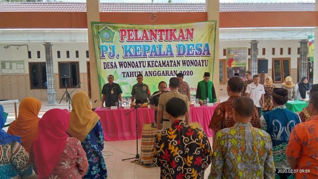 Babinsa Koramil 0816/13 Wonoayu  Hadiri Pelantikan PJ Kepals Desa